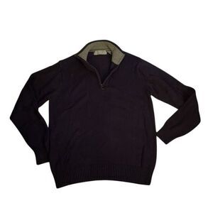 OSCAR DE LA RENTA 1/2 ZIP QUARTER ZIP SWEATER